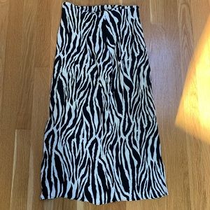 Reformation zebra midi skirt